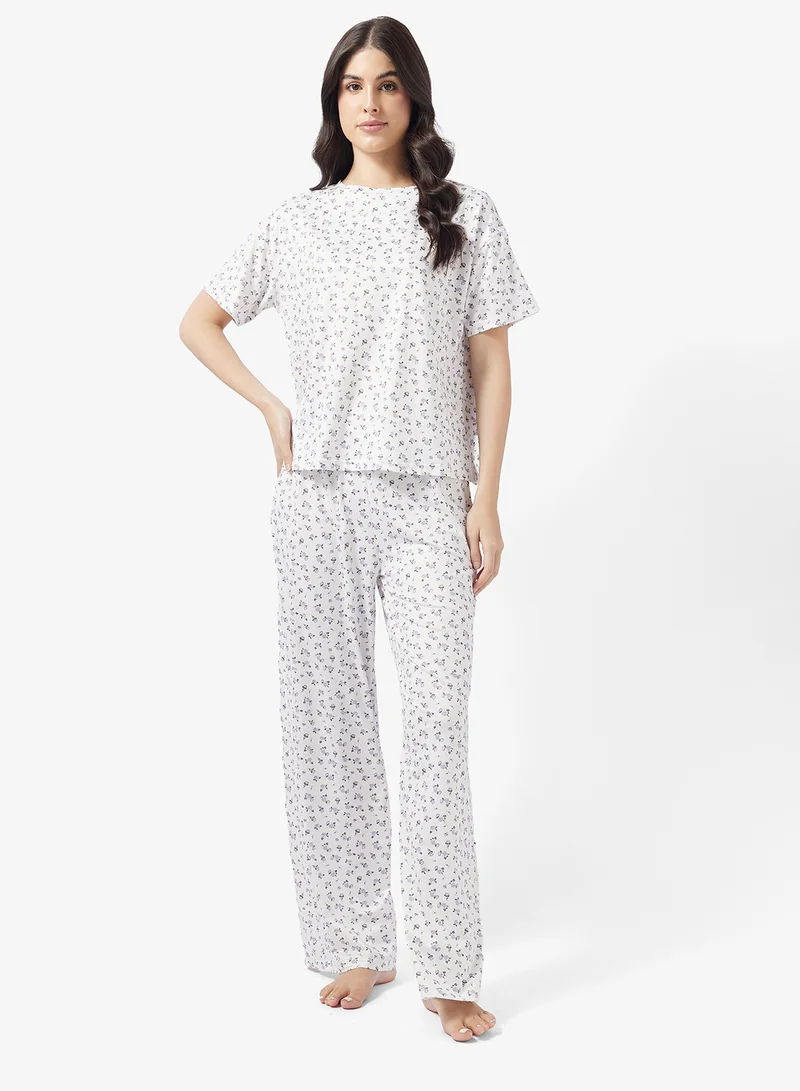 ايلا طقم بيجامة مطبوع